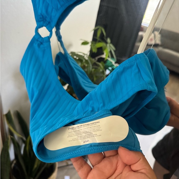 NWT Aerie Wide Rib Cut Out One Shoulder Ring One Piece Swimsuit - Picture 6 of 7